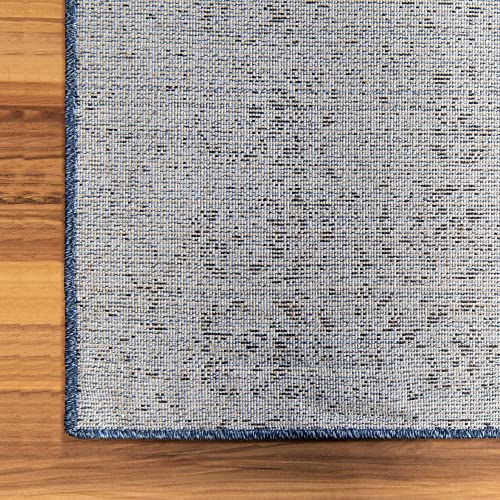 Unique Loom Del Mar Collection Area Rug - Jennifer (7' 10" x 10' Rectangle, Blue/ Navy Blue)