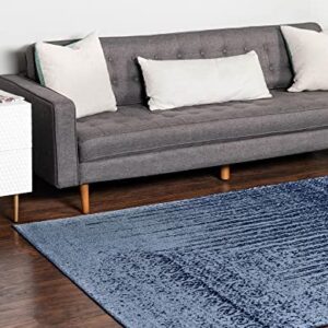 Unique Loom Del Mar Collection Area Rug - Jennifer (7' 10" x 10' Rectangle, Blue/ Navy Blue)