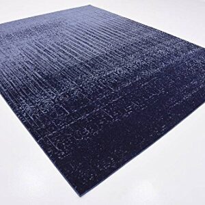 Unique Loom Del Mar Collection Area Rug - Jennifer (7' 10" x 10' Rectangle, Blue/ Navy Blue)