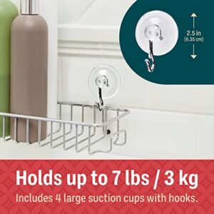 Suction Cup Hooks Wall Hooks for Hanging All Purpose Hook Wall Hangers Without Nails Heavy Duty Wall Hooks-Made in USA (7 lbs / 4 Pack)