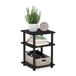 Furinno Turn-N-Tube Easy Assembly Multipurpose End Table / Side Table / Sofa Table / Nightstand, Round Tubes, Blackwood