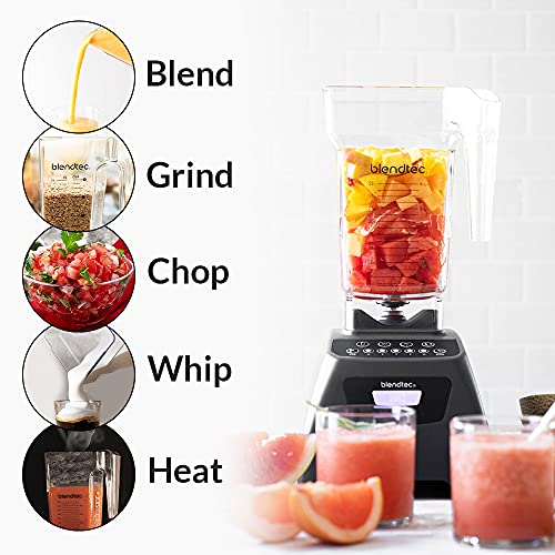 Blendtec Classic 575 Blender wtih WildSide+ Jar (96 oz) and Spoonula Spatula Bundle, Professional-Grade Power, Self-Cleaning, 4 Pre-Programmed Cycles, 5-Speeds, White