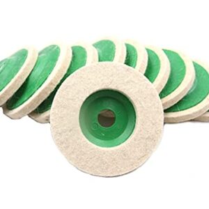 Driak 10 Pcs 4" 100mm Round Grinding Wool Pad Angle Grinder Polishing Wheel Auto Buffer Polishing Machine Buffing Pads Wool Buffing Pad Felt Polishing Wheel