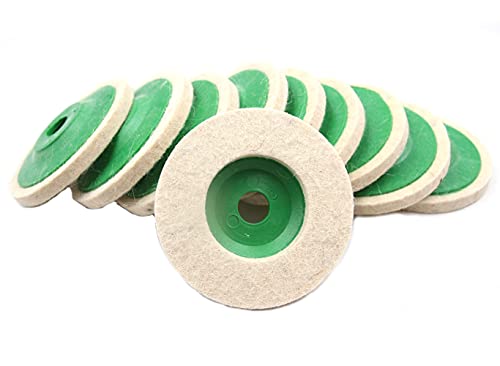 Driak 10 Pcs 4" 100mm Round Grinding Wool Pad Angle Grinder Polishing Wheel Auto Buffer Polishing Machine Buffing Pads Wool Buffing Pad Felt Polishing Wheel