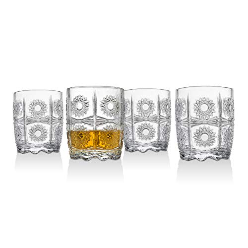Five Piece Whiskey Decanter and Glasses Set,Clear