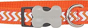 Red Dingo Reflective Ziggy Dog Collar, Small-Medium, Orange