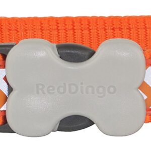 Red Dingo Reflective Ziggy Dog Collar, Small-Medium, Orange