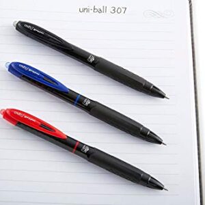Uni-Ball Signo 307 - Fine Retractable Rollerball Pen - 6 Pack - Black - UMN-307