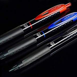 Uni-Ball Signo 307 - Fine Retractable Rollerball Pen - 6 Pack - Black - UMN-307