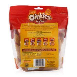 Hartz Oinkies Natural Smoked Pig Skin Twist Bacon Wrapped Dog Treat Chews - 16 Pack - 3270015485