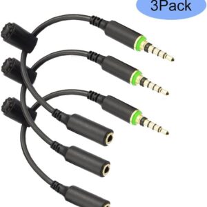 Seadream 3Pack Replacement 3.5mm Headphone Extension Cable Wire Cord Adapter with Jack Cover Seal Plug for iPhone 6S/ 6 Plus Waterproof Case