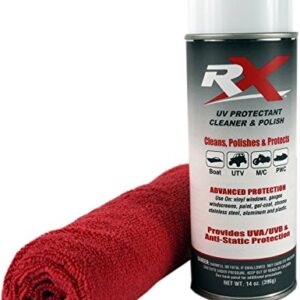 RX UV Protectant Cleaner & Polish 14oz with 260 GSM 16 X 16 Microfiber Towel