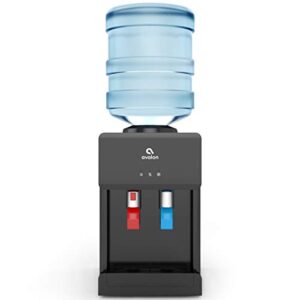 avalon premium hot/cold top loading countertop water cooler dispenser with child safety lock. ul/energy star approved- black