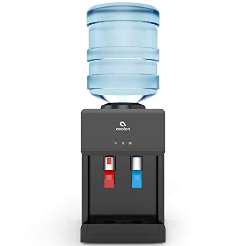 Avalon Premium Hot/Cold Top Loading Countertop Water Cooler Dispenser With Child Safety Lock. UL/Energy Star Approved- Black