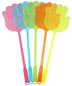 dirza fly swatter - funny hand shaped fly swatters -durable - colorful for home/indoor/outdoor/classroom/office/pack of 5