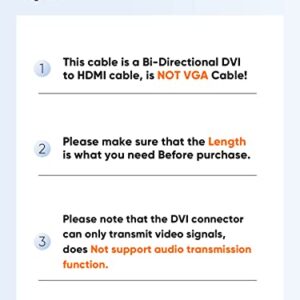 CableCreation DVI to HDMI Adapter,2-Pack Bi-Directional DVI Male to HDMI Female Converter, Support 1080P, 3D for PS3,PS4,TV Box,Blu-ray,Projector,HDTV