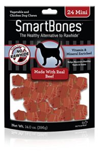 smartbones beef dog chew, mini, 24 pieces/pack, 24 count(066410)