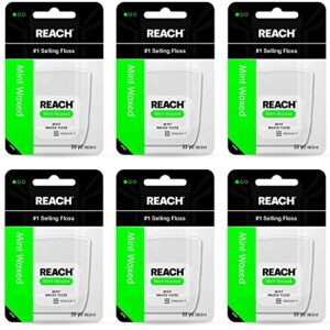 reach mint waxed floss 55 yards (pack of 6)