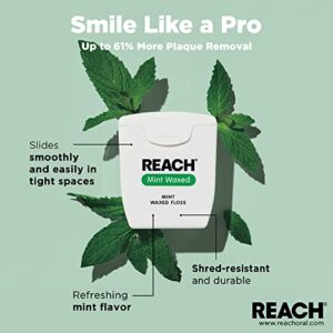 REACH Mint Waxed Floss 55 Yards (Pack of 6)