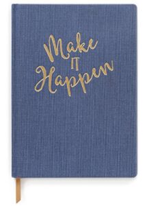 designworks ink cloth bound personal journal, blue - make it happen