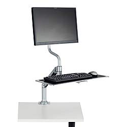 safco products 2130sl desktop sit/stand workstation, silver