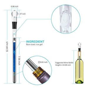 Wine Chiller, 3-in-1 Stainless Steel Wine Bottle Cooler Stick - Rapid Iceless Wine Chilling Rod with Aerator and Pourer - Perfect Wine Accessories Gift