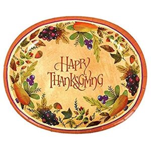 thanksgiving medley gold oval paper platter, 8 ct. | party tableware