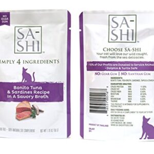 Sa-Shi Grain Free Wet Cat Food Pouches 1.76oz. Five Flavors (Variety Pack)