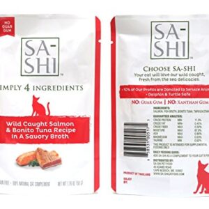 Sa-Shi Grain Free Wet Cat Food Pouches 1.76oz. Five Flavors (Variety Pack)