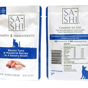 Sa-Shi Grain Free Wet Cat Food Pouches 1.76oz. Five Flavors (Variety Pack)