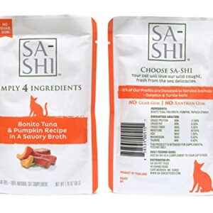 Sa-Shi Grain Free Wet Cat Food Pouches 1.76oz. Five Flavors (Variety Pack)