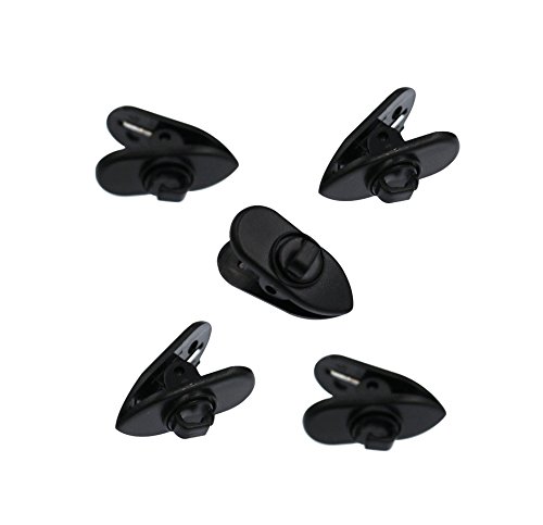 ALXCD Clips for Earphone Wire, 360 Degree Rotate Headphone Mount Cable Clothing Clip, 5 Pcs Black Clips for Most Monster, Sony, Sennheiser and Plantronics Headset, Pack of 5 (Black)