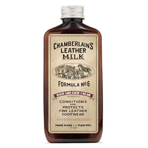 leather milk leather boot & shoe conditioner and cleaner - no. 6 - all-natural, non-toxic shoe care cream made in the usa. 2 sizes. includes polishing applicator pad!