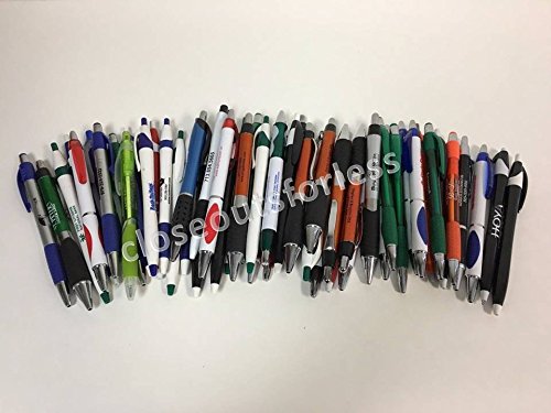 50 Lot Misprint Ink Pens, Ball Point, Plastic, Retractable