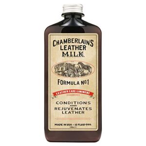 leather milk conditioner and cleaner for furniture, cars, purses and handbags. all-natural, non-toxic conditioner made in the usa. leather care liniment no. 1. 2 sizes. includes premium applicator pad