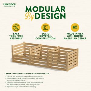 Greenes Fence Cedar Wood Composter, 23.25 Cu ft / 173.92 gallons - Made in USA with North American Cedar