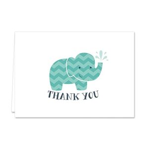 Canopy Street Adorable Animal Thank You Note Cards / 36 Baby Shower Thanks Greeting Cards / 3 1/2" x 4 7/8" Folded Appreciation Thank You Cards / 6 Cute Animals Gratitude Card Designs
