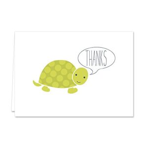 Canopy Street Adorable Animal Thank You Note Cards / 36 Baby Shower Thanks Greeting Cards / 3 1/2" x 4 7/8" Folded Appreciation Thank You Cards / 6 Cute Animals Gratitude Card Designs