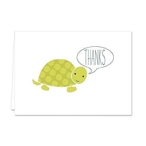 Canopy Street Adorable Animal Thank You Note Cards / 36 Baby Shower Thanks Greeting Cards / 3 1/2" x 4 7/8" Folded Appreciation Thank You Cards / 6 Cute Animals Gratitude Card Designs