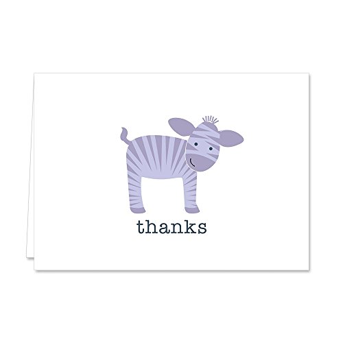 Canopy Street Adorable Animal Thank You Note Cards / 36 Baby Shower Thanks Greeting Cards / 3 1/2" x 4 7/8" Folded Appreciation Thank You Cards / 6 Cute Animals Gratitude Card Designs