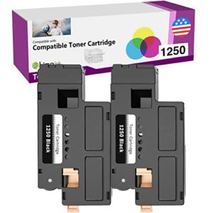 Limeink Compatible Printer Toner Cartridge Replacement for Dell 810wh C1765nf C1765nfw C1760nw 1250c 1355cnw Printer Cartridges Ink for 1250 (2 Black)