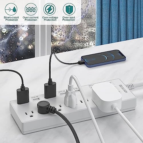 HITRENDS Surge Protector Power Strip 6 Outlets with 6 USB Charging Ports, USB Extension Cord, 1625W/13A Multiplug for Multiple Devices Smartphone Tablet Laptop Computer (6ft, white)