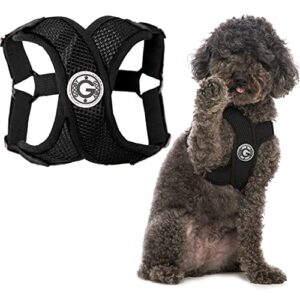 gooby comfort x step in harness - black, x-large - no pull small dog harness patented choke-free x frame - perfect on the go dog harness for medium dogs no pull or small dogs