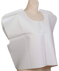 tidi choice capes, white (pack of 100) - tissue/poly/tissue - open back, short sleeve, short medical gowns - standard size (30 in x 21 in) - latex free - medical supplies made in the usa (910415)