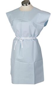 tidi choice gowns, blue (pack of 50) - tissue/poly/tissue - open back, waist tie, short sleeve medical gowns - standard size (30 in x 42 in) - latex free - medical supplies made in the usa (910520)