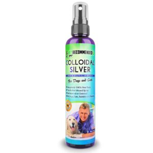 vet recommended - colloidal silver for dogs & cats - (4oz/120ml) - colloidal silver spray that works as natural hot spot solution - made in usa