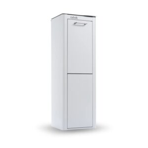 don hierro - cubek - recycling bin, trash can unit, waste bin, cabinet with 2 tilt-out compartments. - white