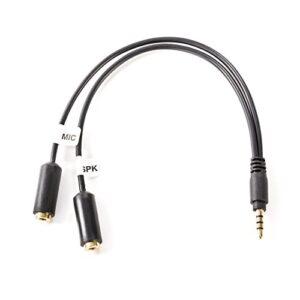movo tcb1 3.5mm trs (female) microphone to trrs (male) smartphone adapter with headphone jack for iphone and android