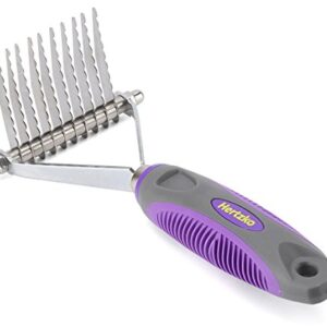 Hertzko Pet Undercoat Dematting Comb for Dogs Cats - Undercoat Rake Grooming Brush with Safety Edges - Deshedding Tool Great for Cutting and Removing Dead, Matted or Knotted Hair, Shedding Combs