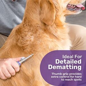 Hertzko Pet Undercoat Dematting Comb for Dogs Cats - Undercoat Rake Grooming Brush with Safety Edges - Deshedding Tool Great for Cutting and Removing Dead, Matted or Knotted Hair, Shedding Combs